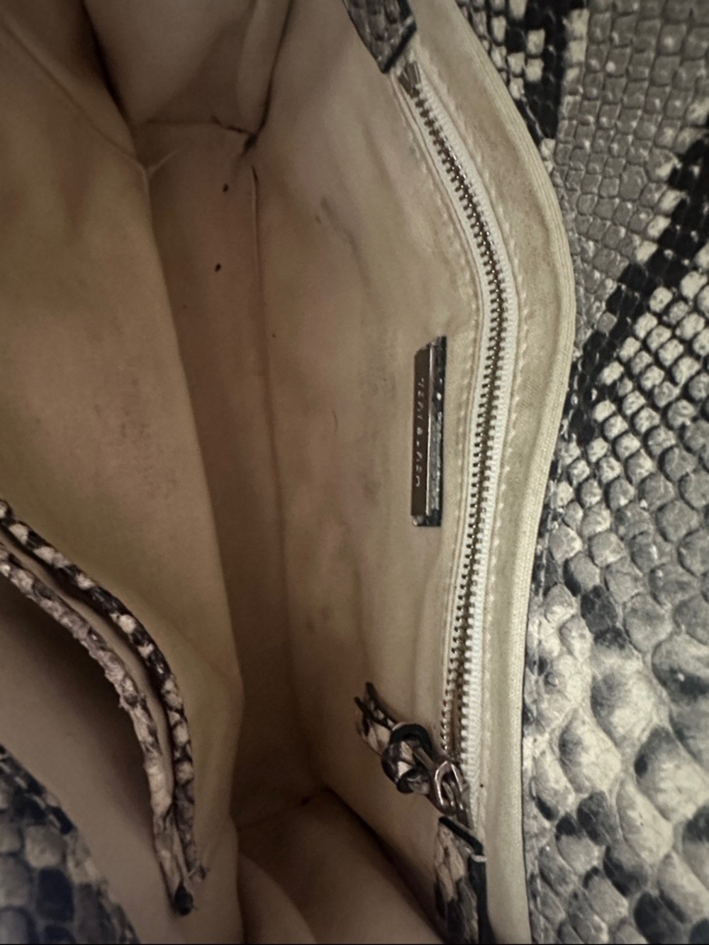 Tory Burch Snake-Print Crossbody Bag in Cream and Black - Picture 3 of 5